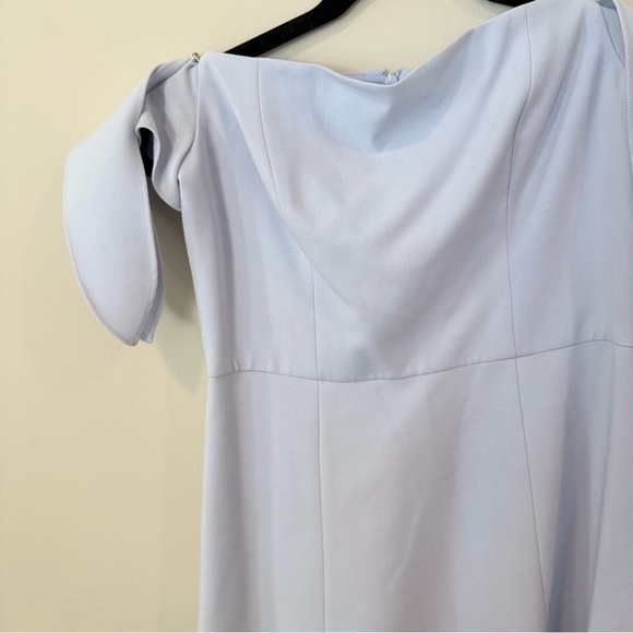 French Connection A line light blue off the shoulder dress bows size medium 2451 - Picture 5 of 11